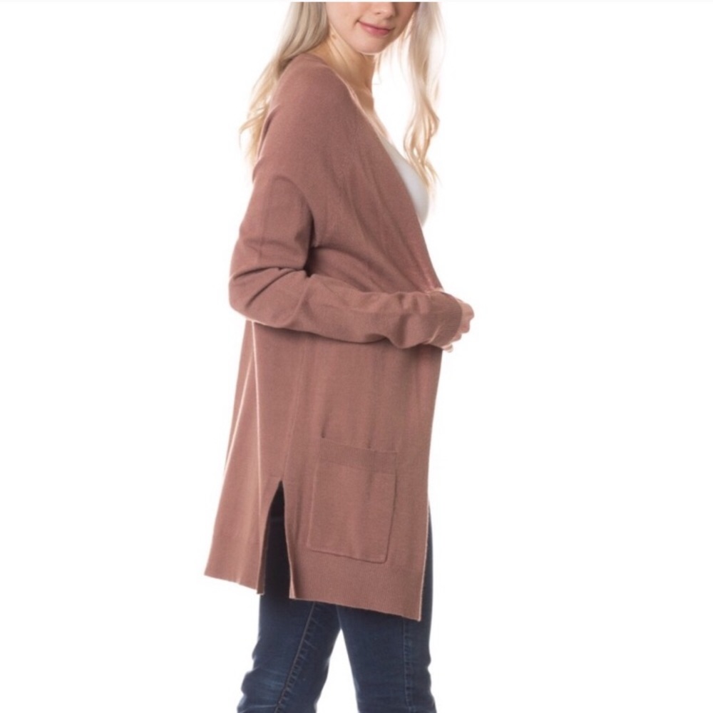 Long Sleeve Cardigan with Side Detail